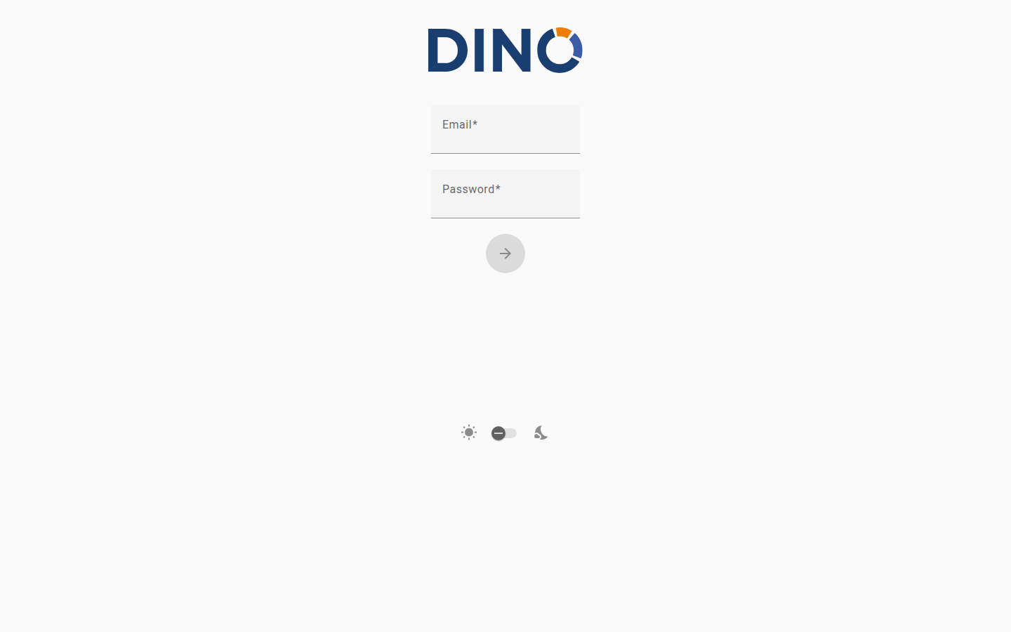Main view of the Login page