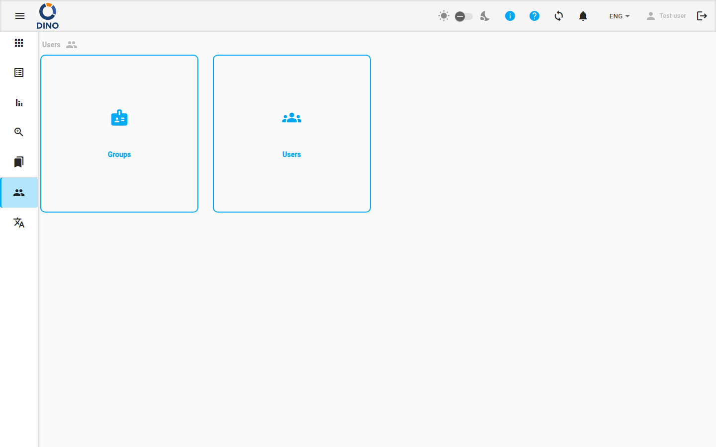 Vue principale de la page Utilisateurs